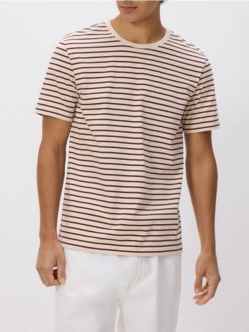 Reserved - Футболка regular у смужку - коричневий - 059EE-88X Reserved - Футболка regular у смужку - коричневий - 059EE-88X