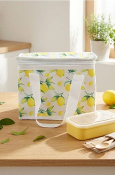 Термоізоляційна сумка з харчовим мотивом - світло-жовтий