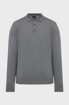 Мужское серое шерстяное поло Серый S BOSS 50476357;030