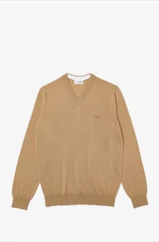 Мужской бежевый свитер Бежевый S Lacoste AH199002S