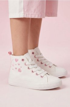 Високі кеди з мотивом сердець - білий
