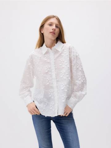 Reserved - Рубашка с декоративной вышивкой - кремовий - YS128-01X