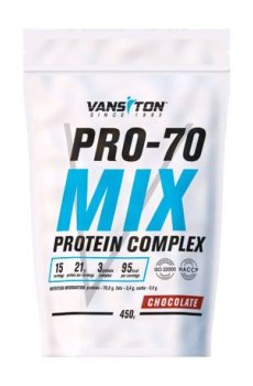 Протеин Vansiton Pro-70 Mix Protein Complex Шоколад, в порошке, 450 г
