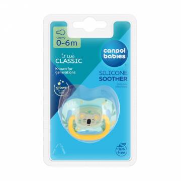 Пустышка круглая силиконовая Canpol Babies Exotic Animals Коала, с рождения до 6 месяцев, 1 шт (34/933_koala)