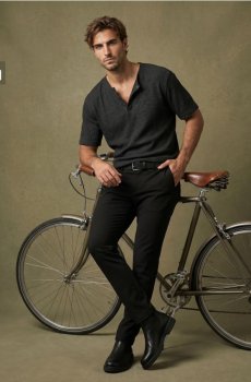 Футболка Henley з бавовною - сірий