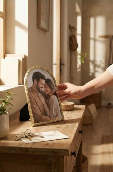 Фоторамка аркової форми - золотий