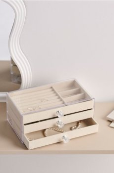 Шкатулка з шухлядами - бежевий