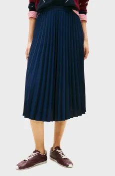 Женская темно-синяя плиссированная юбка FLUID PLEATED Синий L Tommy Hilfiger WW0WW48538