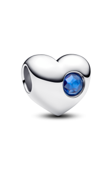 Намистина "Серце з синім каменем" для гравіювання