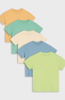 Бавовняні футболки 5 pack - бежевий