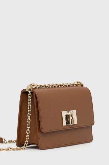 Кожаная сумочка Furla цвет коричневый Кожаная сумочка Furla цвет коричневый