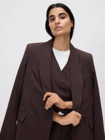 Reserved - Двобортний блейзер - темно коричневий - 276GF-89P
