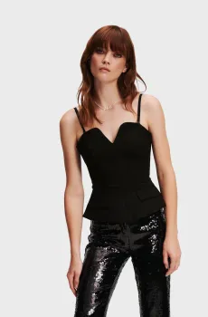 Женский черный топ Черный 38 Karl Lagerfeld 240W1616