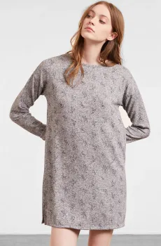 Женская серая ночная рубашка з узором YANKA Серый S Etam 6528377