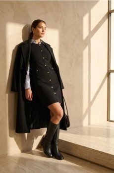 Сорочка в смужку - темно-синій