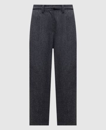 Серые штаны Straight Crop из шерсти Серые штаны Straight Crop из шерсти