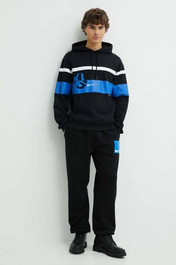 Кофта Karl Lagerfeld Jeans мужская цвет чёрный с капюшоном узор 245D1801 Кофта Karl Lagerfeld Jeans мужская цвет чёрный с капюшоном узор 245D1801