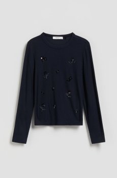 Reserved - футболка з блискучою аплікацією - чорний - 839HT-99X