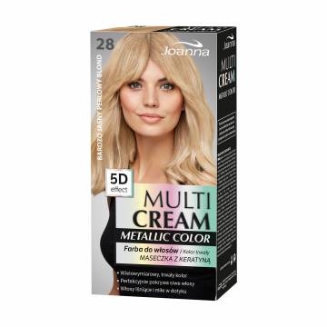 Краска для волос Joanna Multi Cream Metallic Color 28 Перламутровий блонд, 100 мл Краска для волос Joanna Multi Cream Metallic Color 28 Перламутровий блонд, 100 мл