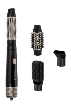 Фен-щетка для волос Remington Blow Dry & Style Caring 4 насадки, с чехлом, черно-золотой (AS7500)