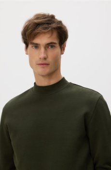 Reserved - Світшот із коміром-стійкою - темно-зелений - 8067H-79X