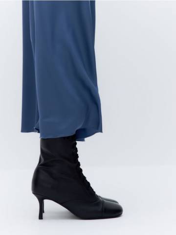 Reserved - Шкіряні черевики на підборах - чорний - 722FE-99X