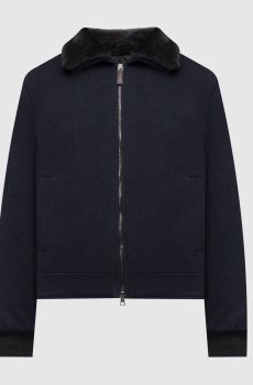 Синяя куртка из шерсти