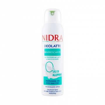 Дезодорант-спрей Nidra Deolatte Rinfrescante 48H Spray освежающий, с молочными протеинами и алоэ, женский, 150 мл Дезодорант-спрей Nidra Deolatte Rinfrescante 48H Spray освежающий, с молочными протеинами и алоэ, женский, 150 мл