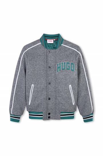 Детская куртка-бомбер HUGO цвет серый G00203 Детская куртка-бомбер HUGO цвет серый G00203