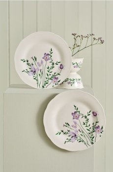 Керамічні тарілки з квітковим візерунком, набір з 2 штук - різнобарвний