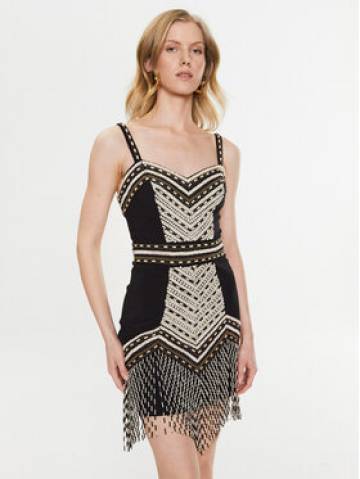 Elisabetta Franchi Коктейльна сукня AB-411-32E2-V1000 Чорний Slim Fit Elisabetta Franchi Коктейльна сукня AB-411-32E2-V1000 Чорний Slim Fit
