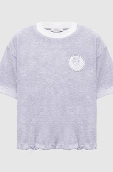 Серая меланжевая футболка с нашивкой эмблемы