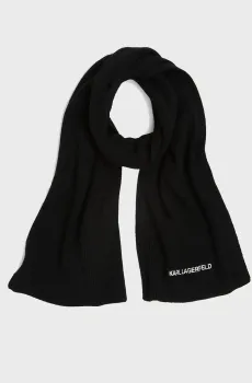 Женский черный шарф ESSENTIAL LOGO Черный ONESIZE Karl Lagerfeld 236W3305