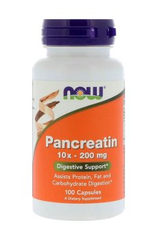 Панкреатин NOW foods Pancreatin 10х 200 мг, 100 капсул