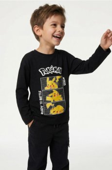 Футболка з довгим рукавом Pokémon - чорний