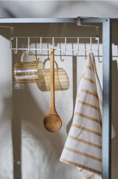 Підвісний кухонний органайзер з гачками - білий