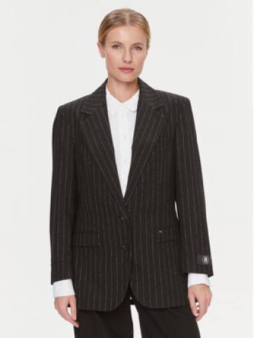 Tommy Hilfiger Піджак Oversized Prep Pinstripe Blazer WW0WW40498 Чорний Regular Fit Tommy Hilfiger Піджак Oversized Prep Pinstripe Blazer WW0WW40498 Чорний Regular Fit