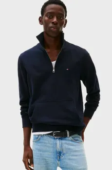Мужская темно-синяя спортивная кофта ESSENTIAL TERRY 1/4 ZIP Синий S Tommy Hilfiger MW0MW37238