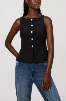 Reserved - Приталений жилет костюма - чорний - 897HF-99X