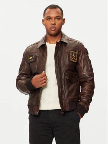 Aeronautica Militare Шкіряна куртка 242PN924PL147 Коричневий Regular Fit Aeronautica Militare Шкіряна куртка 242PN924PL147 Коричневий Regular Fit