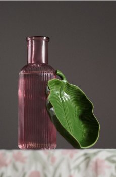 Декоративний піднос у формі листка - темно-зелений