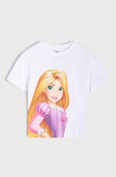 Бавовняна футболка з принтом Rapunzel - білий