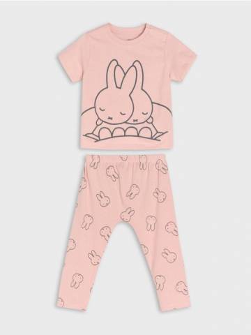 Піжамний комплект із двох предметів Miffy - пастельний рожевий Піжамний комплект із двох предметів Miffy - пастельний рожевий