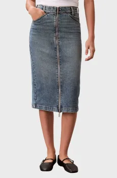 Женская голубая джинсовая юбка ZIP FRONT VINTAGE Голубой 24 Calvin Klein Jeans LV047E710G