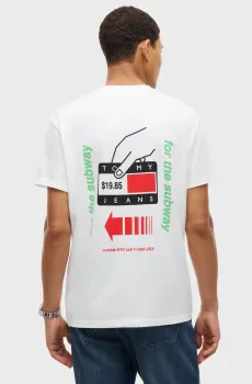 Мужская белая футболка REG NYC NOVELTY Белый S Tommy Jeans DM0DM23561