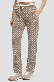 Женские бежевые спортивные брюки с узором Бежевый S Guess V5YB20.KB212;P8HI
