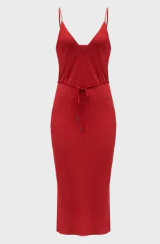 Женское красное платье RECYCLED CDC MIDI SLIP Красный M Calvin Klein K20K207566