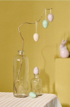 Набір великодніх підвісних прикрас у вигляді яєць пастельних кольорів 9 pack - різнобарвний