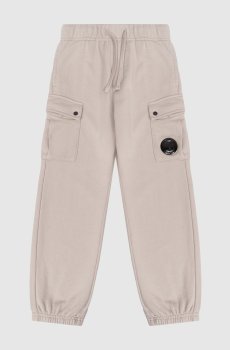 Детские серые джоггеры-карго с патчем логотипа