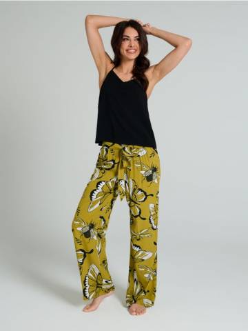 Піжамний комплект із віскози - чорний